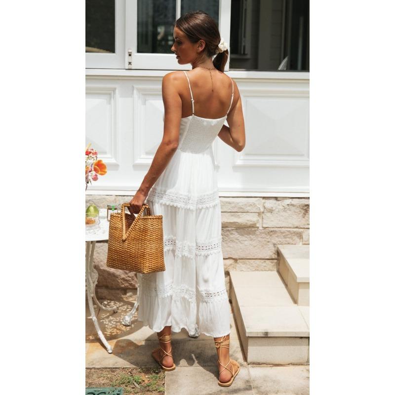 Женское летнее новое кружевное платье в стиле пэчворк с большим качелями