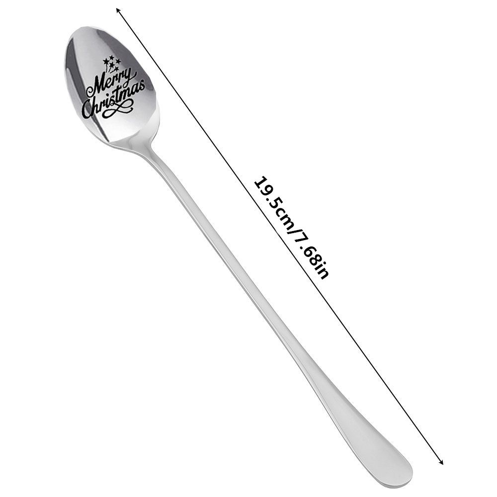 Steel Tableware Valentine's Day Anniversary Teaspoon Christmas Spoon Coffee Spoons Engraved Spoon