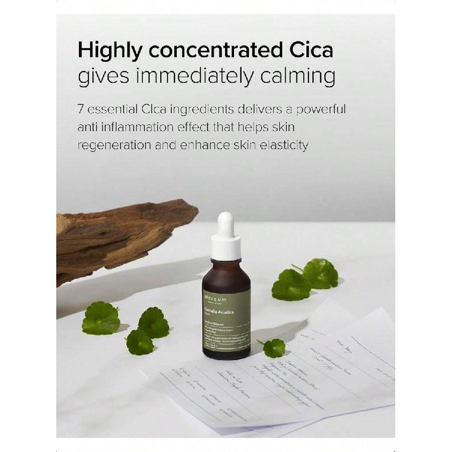 Сыворотка для лица Mary&May Centella Asiatica 30 мл - 95% экстракта центеллы азиатской для мгновенного успокоения кожи, регенерации и повышения эластичности - Корейская сыворотка для лица