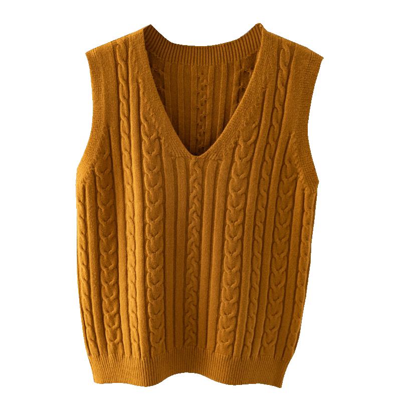 Women's Knitted Vest Spring and Autumn Winter Loose Sleeveless Knitted Sweater Tank Top for Women