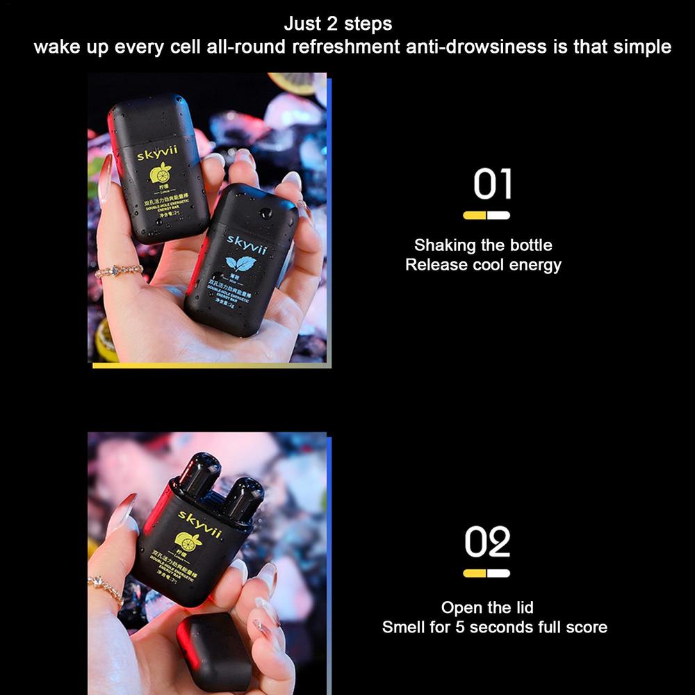 Мята/лимон Энергетическая палочка с двумя отверстиями Энергетический батончик Ароматерапевтический назальный ингалятор Энергетическая паровая палочка Ароматерапевтическая палочка