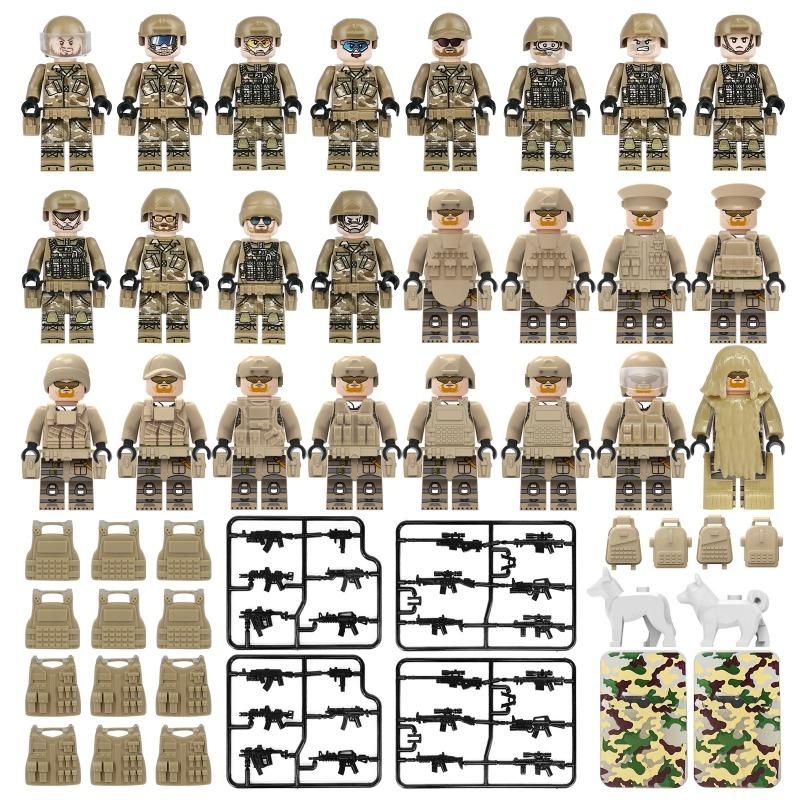 Meigao package O-3 special forces police doll with gun Geely suit children's assembled building block toy