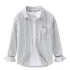 Spring Pure Cotton Striped Shirt for Men Japanese Casual and Handsome Loose Long-sleeved Shirt