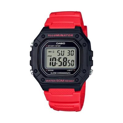 CASIO Спортивные часы W-218H-4BVEF - Мужские - Красные - 5 бар