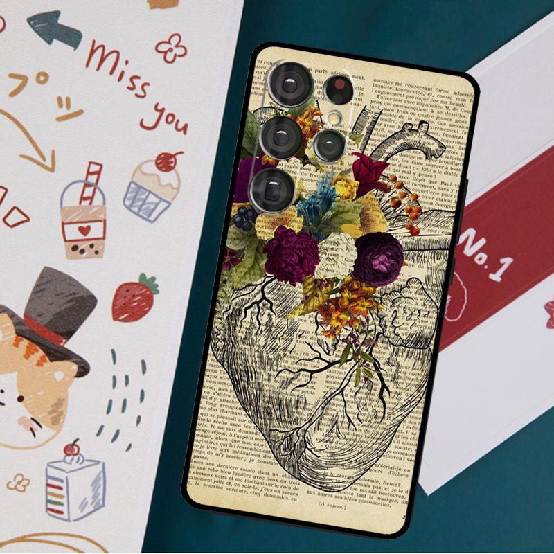 Медицинский чехол с изображением человеческих органов и сердца для Samsung Galaxy S23 S22 S21 Ultra S20 FE Note 20 Ultra S8 S9 S10 Note 10 Plus, чехол