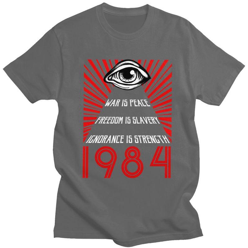 1984 Джордж Оруэлл Большой Брат Футболка Чистый Хлопок Футболки Рубашка Летняя С Круглым Вырезом Футболка Повседневная С Коротким Рукавом Для Мужчин Подарок на День Рождения