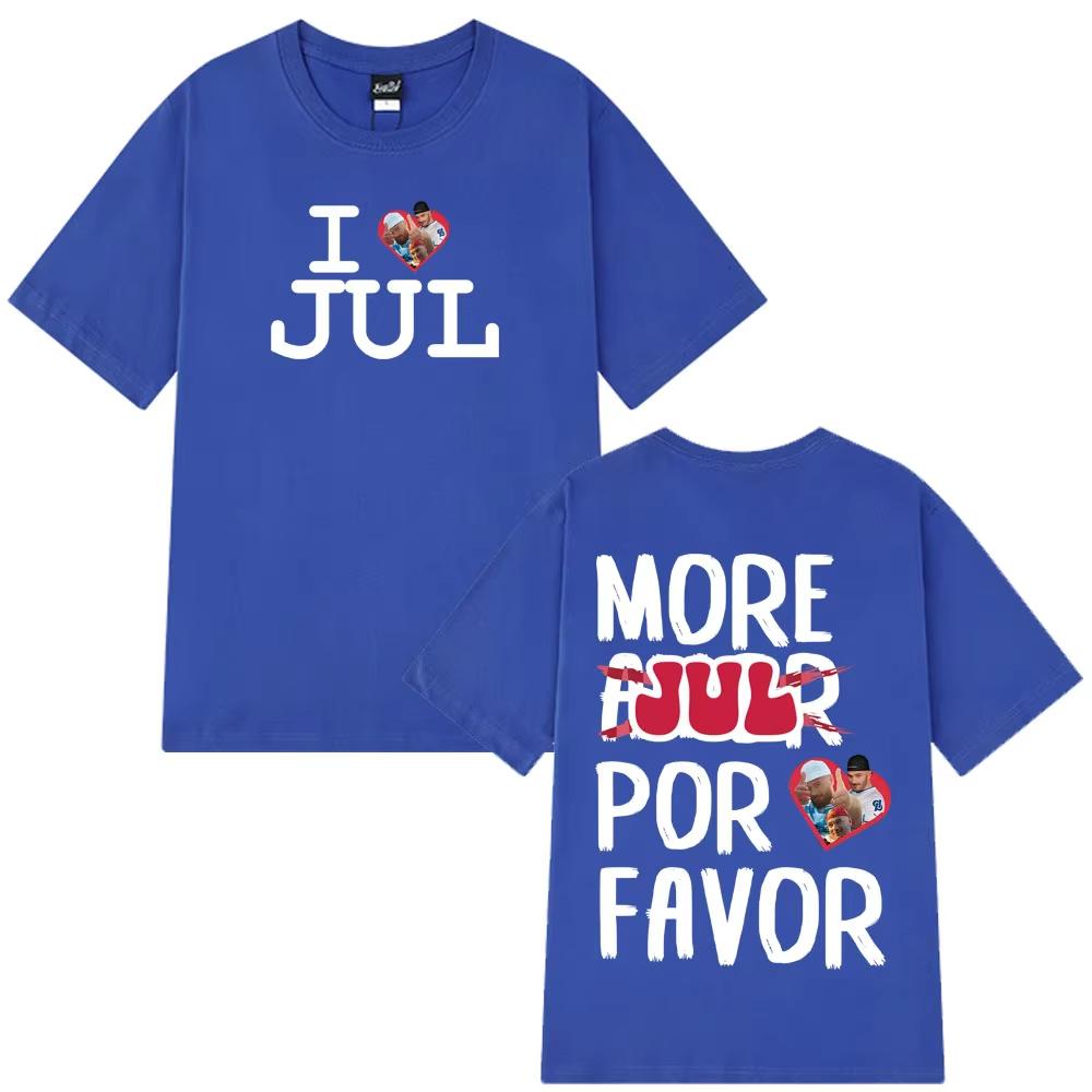 Rapper Jul Unisexs 100Cotton shirt Y2k Fashion I Love Jul Graphic Oneck Summer Hip Hop fashion High Quality Oversized Tshirt