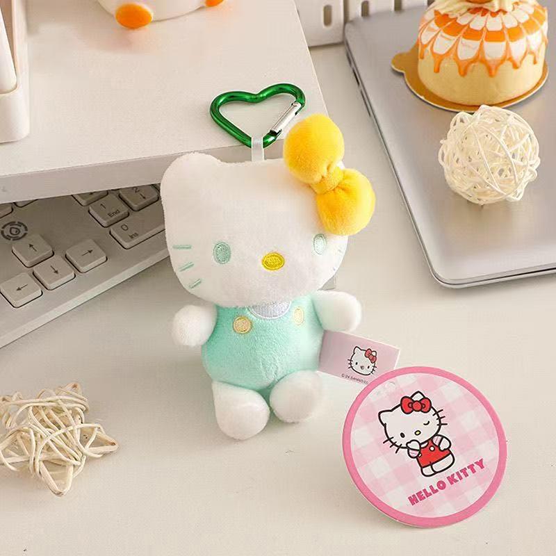 Плюшевая игрушка-брелок Hello Kitty Sanrio Кошка Kt Мягкая набивная кукла Подвеска Брелок для ключей автомобиля Декор для рюкзака Сумки Подарок ребенку