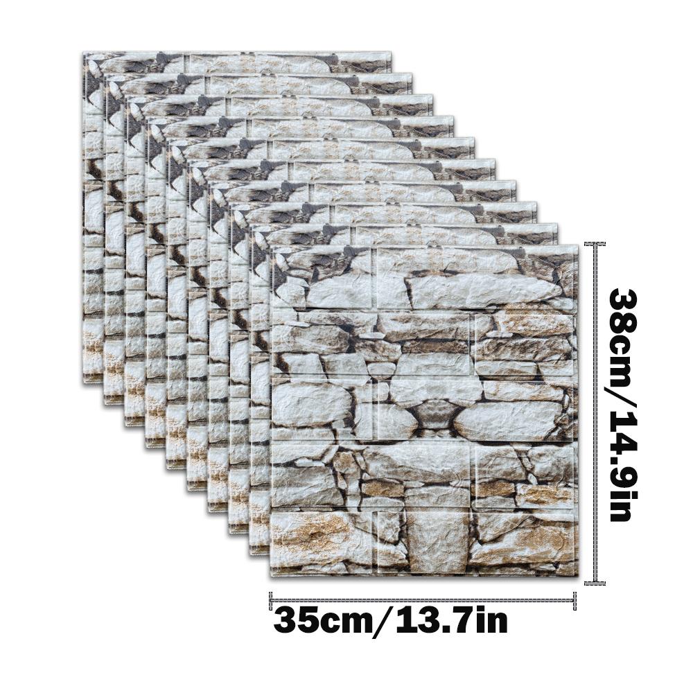 10 шт. Самоклеящийся декор 3D Пенопластовые наклейки на стену Панель Комната Водонепроницаемые отклеивающиеся Кирпичные обои для внутренней отделки