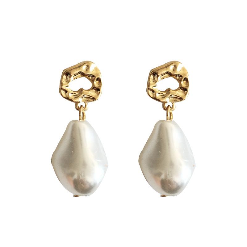 Irregular Shaped Pearl Earrings For Women