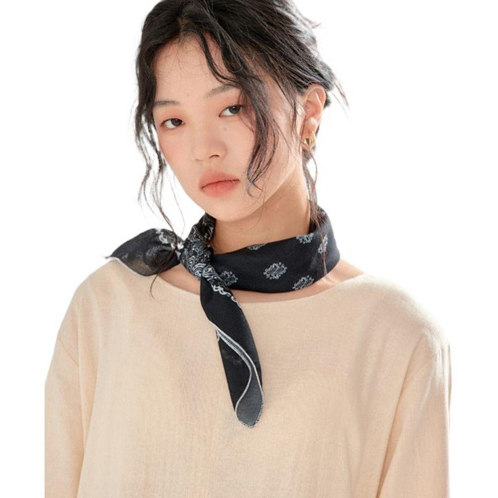 Bandanas Scarf Accessories Hair Band Square Scarf Flower Silk Scarf Female Printed Scarf