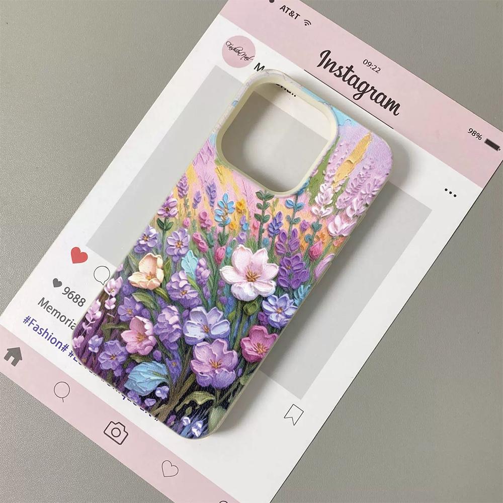 Colorful Spring Flowers Silicone Phone Case For iPhone 17 Pro 17Air 13 16 15 14 12 11 Pro Max 14 15 Plus Soft Bumper Cover Funda
