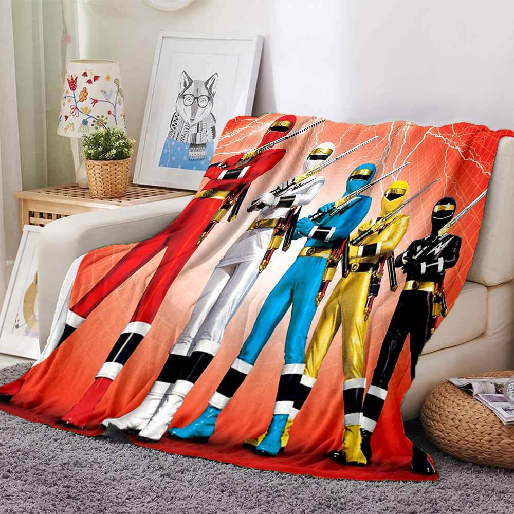 Power Rangers Team Flannel Blanket Super Soft Warm Cozy Blanket For Sofa Bed Office Travel Allseason Home Decor Gift