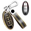 LETINGFAR Key Case for Nissan, Smart Key Case, Key Cover, 3 Buttons, Soft TPU,