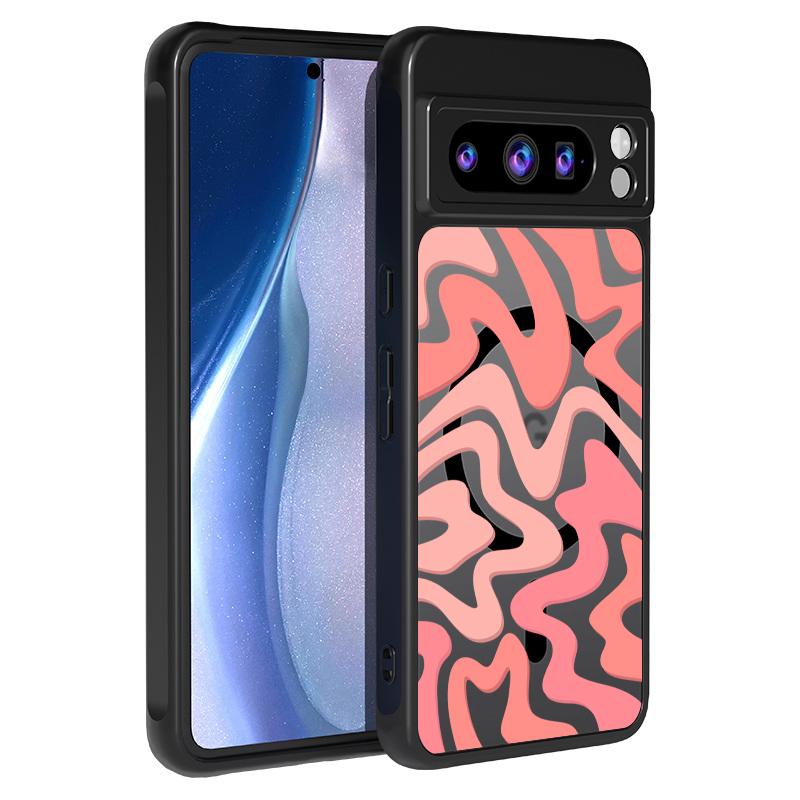 Матовый Магнитный Чехол Для Google Pixel 9 8 7 Pro 8A 7A Pixel 9 Pro XL Для Magsafe Беспроводной Зарядки Изогнутые Полосы Чехол для Телефона