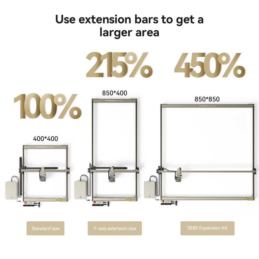 Atomstack S40 Pro 40W Laser Engraver with Dual Air Assist Pump One Button Switch CutEngrave Mode