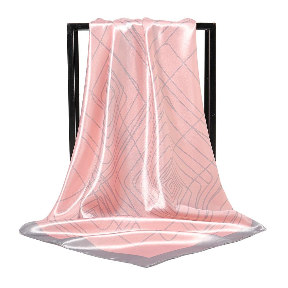 Spring and Autumn Women's Cashew Print Square Scarf Fashion Commuting Versatile Headscarf Stained Rose Square Scarf