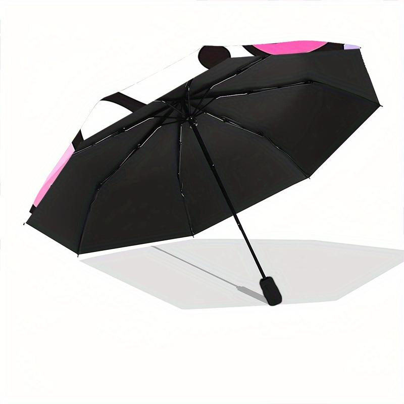 Bath Hello Kitty Cartoon Umbrella, Portable 3-Fold Compact Umbrella, Suitable for Camping, Hiking and Travel, Ideal Easter Birthday Gift for Family an