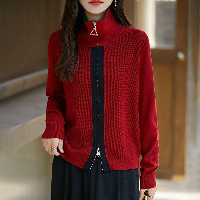 Женский кашемировый кардиган Qinghe Cashmere 50% Шерсть 50% Шелк Женский осенне-зимний кашемировый кардиган Мягкий и теплый