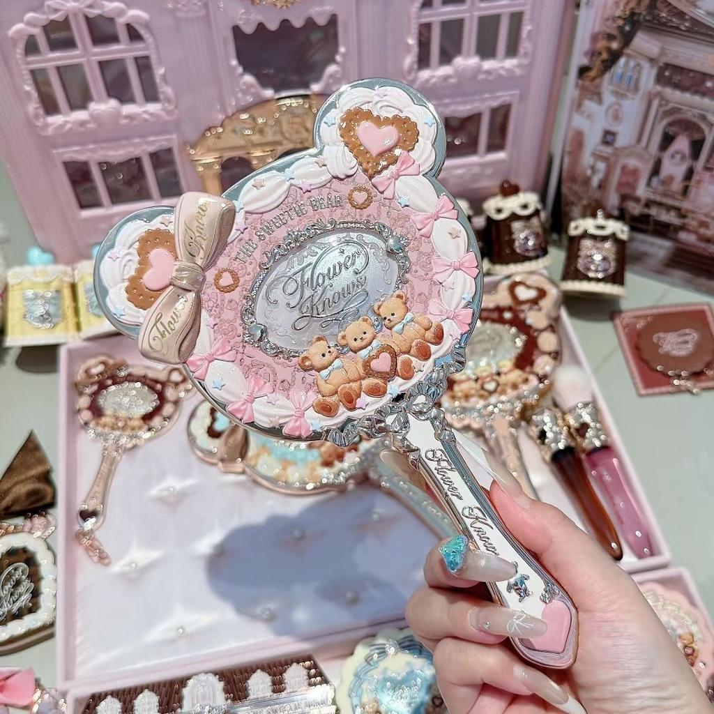Flower Knows Коллекция Милый Мишка Зеркало в Руке 3 Типа Изысканное Рельефное Зеркало для Макияжа Милый HD Зеркало для Макияжа