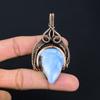 Owyhee Opal Gemstone Handmade Pure Copper Wire Wrapped Pendant Jewelry For Thanksgiving