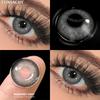 FUNSACHY 2pcs Colored Contact Lenses for Eyes Brown Color Makeup Contacts Lens Fashion Beautiful Cosmetic Gray Pupil Yearly Use