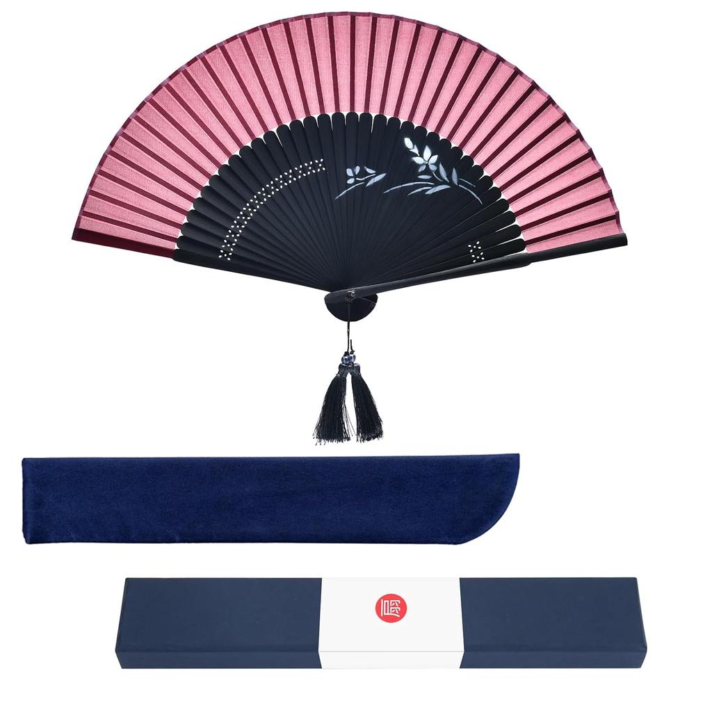 Ganve Fan Mens Made Japan Durable Tassel Pouch Gift Box Included Popular Stylish High-Quality Silk 21cm Lightweight Gentlemans Womens Present Fathers