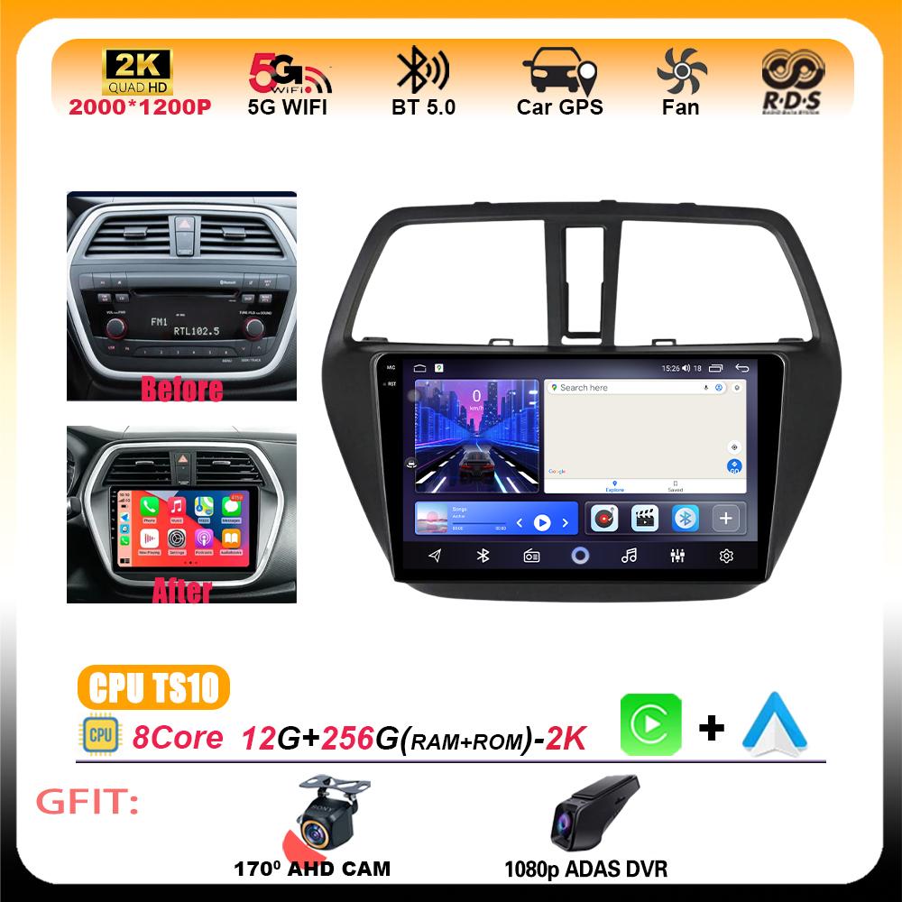 Carplay Auto pour Suzuki SX4 2 s-cross 2012 2013 2014 2015 2016 autoradio multimédia lecteur vidéo GPS Navigation stéréo Android15