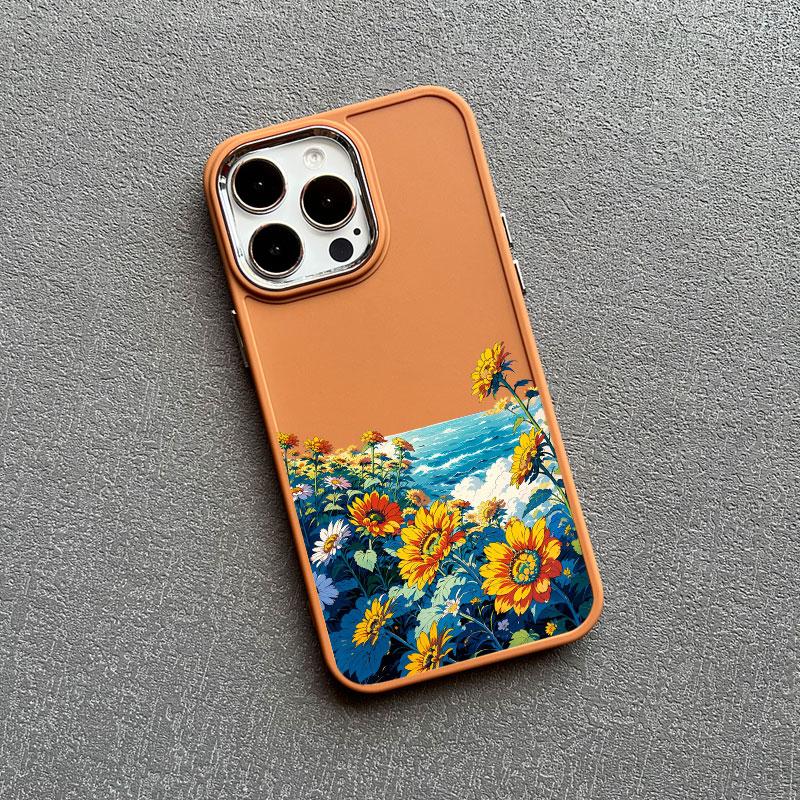 Летний чехол для телефона с цветком ромашки для IPhone 11 12 13 14 15 Pro Max 15 14 8 7 Plus SE 2020 XS X XR Ударопрочная силиконовая задняя крышка