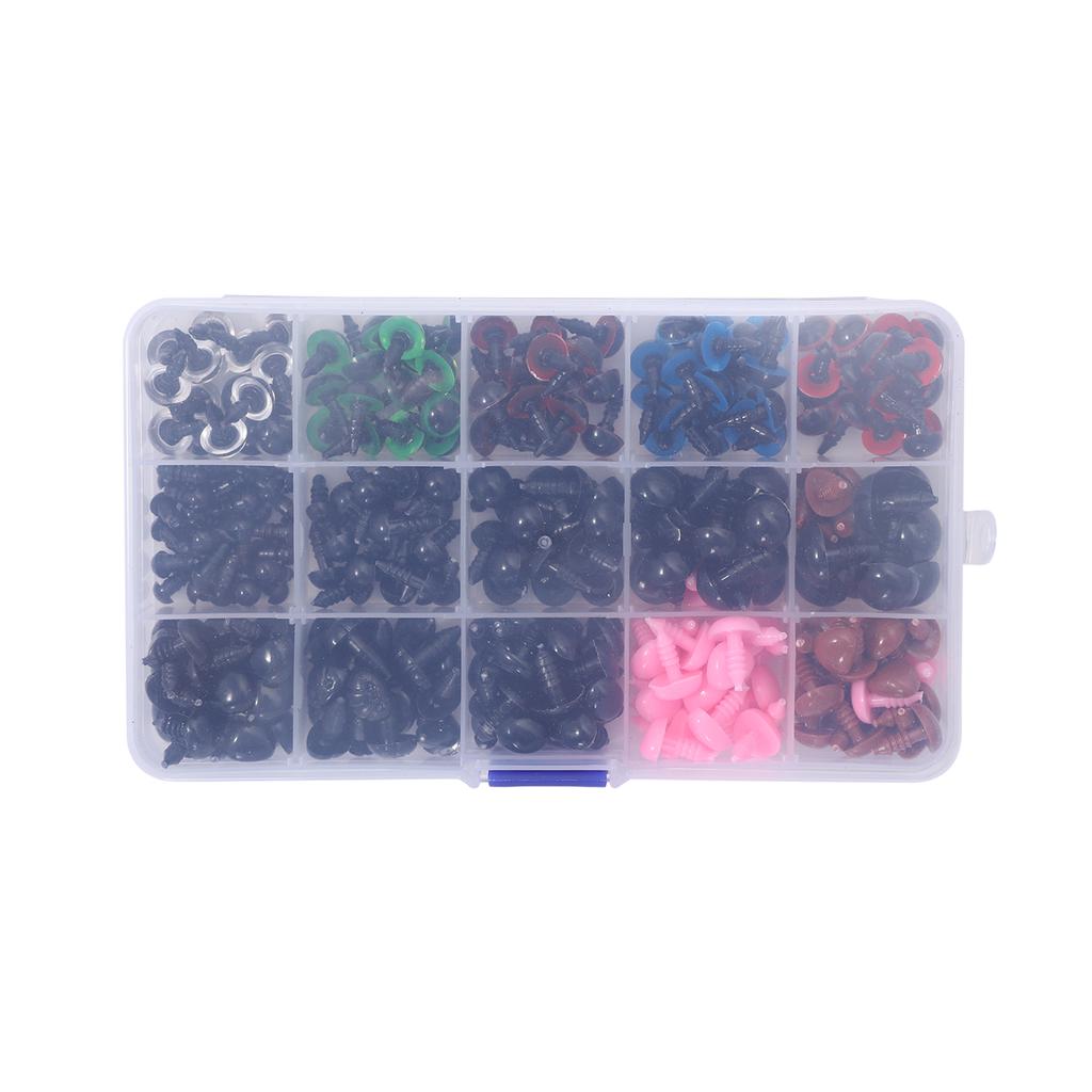 Набор 280 штук пластиковых цветных глаз и носиков для плюшевых игрушек