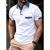 2024 Summer Plus Size Men's Color Block Pocket POLO Shirt Sports Polo Shirt Large Size Polo Shirt