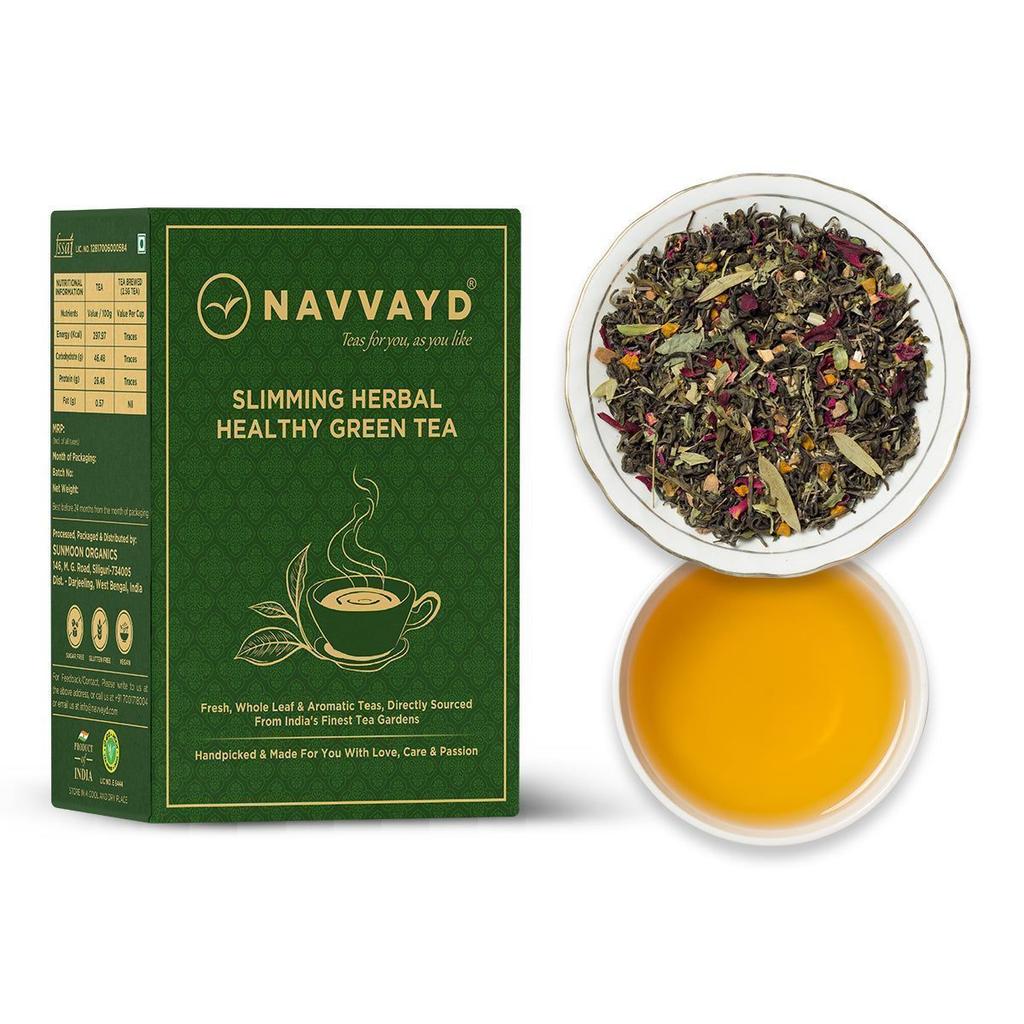 Зеленый чай для снижения веса (100 г), Slimming Herbal Healthy Green Tea,  Navvayd