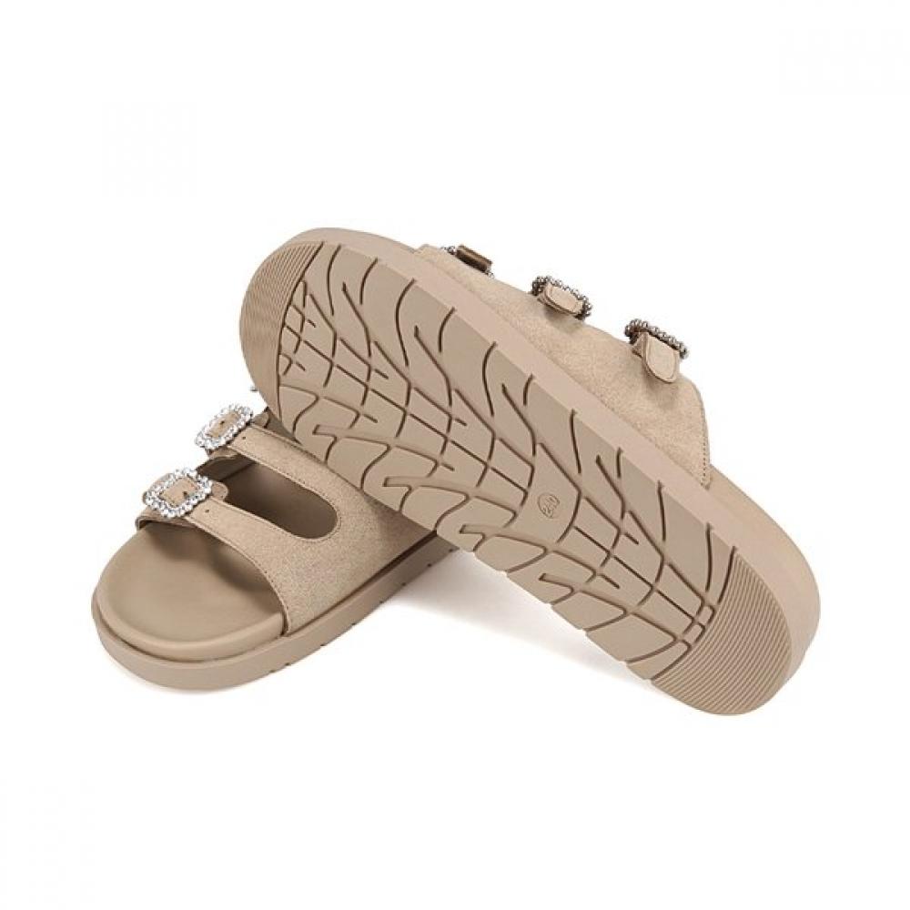 Barbara Cowhide Jewelry Buckle Daily Mule Slide 2.5cm 2 Colors Bbj332