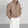 Men's Trendy Wool Stand-Up Collar Jacket - Korean Style for Spring and Autumn