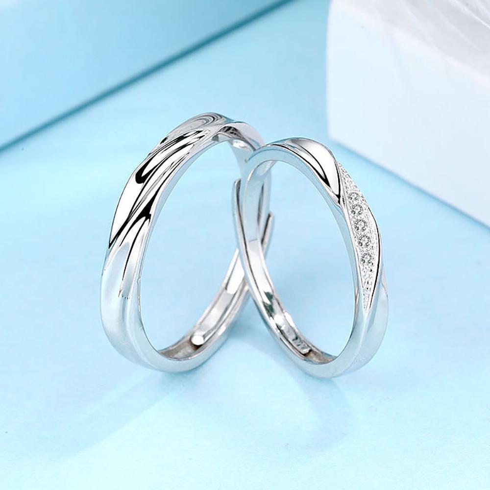 Simple Fashion Spiral Zinc Zinc Alloy Woman Men Fashion Jewelry Couple Ring Open Ring Finger Ring