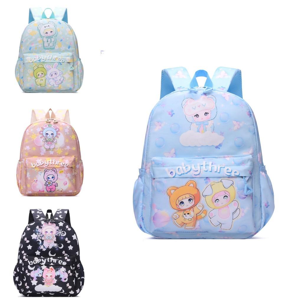 Медведь Кролик Головной чехол Девочка Принт Мультяшный Животный узор Рюкзак Дети