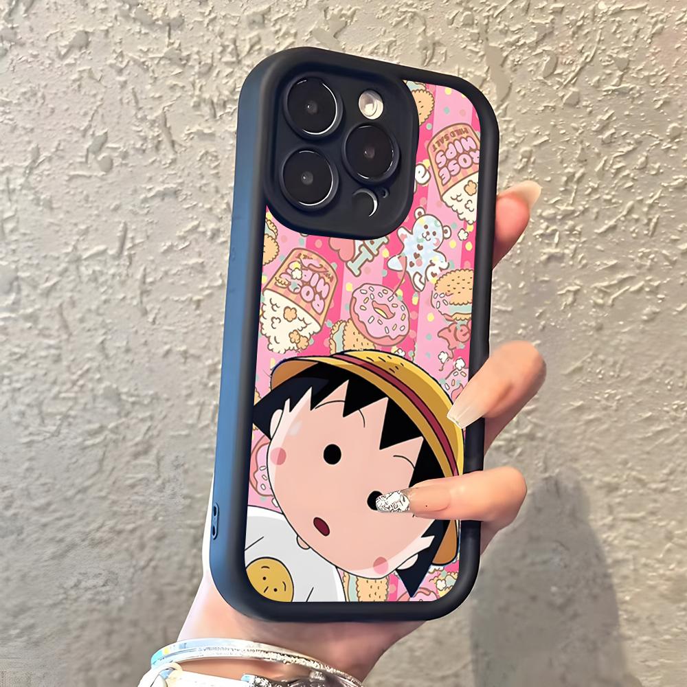 Chibi Maruko-chan Phone Case For IPhone 17 Pro Max 16 15 14 Pro Max IPhone 13 Pro Max 11 Plus Silicone Cover