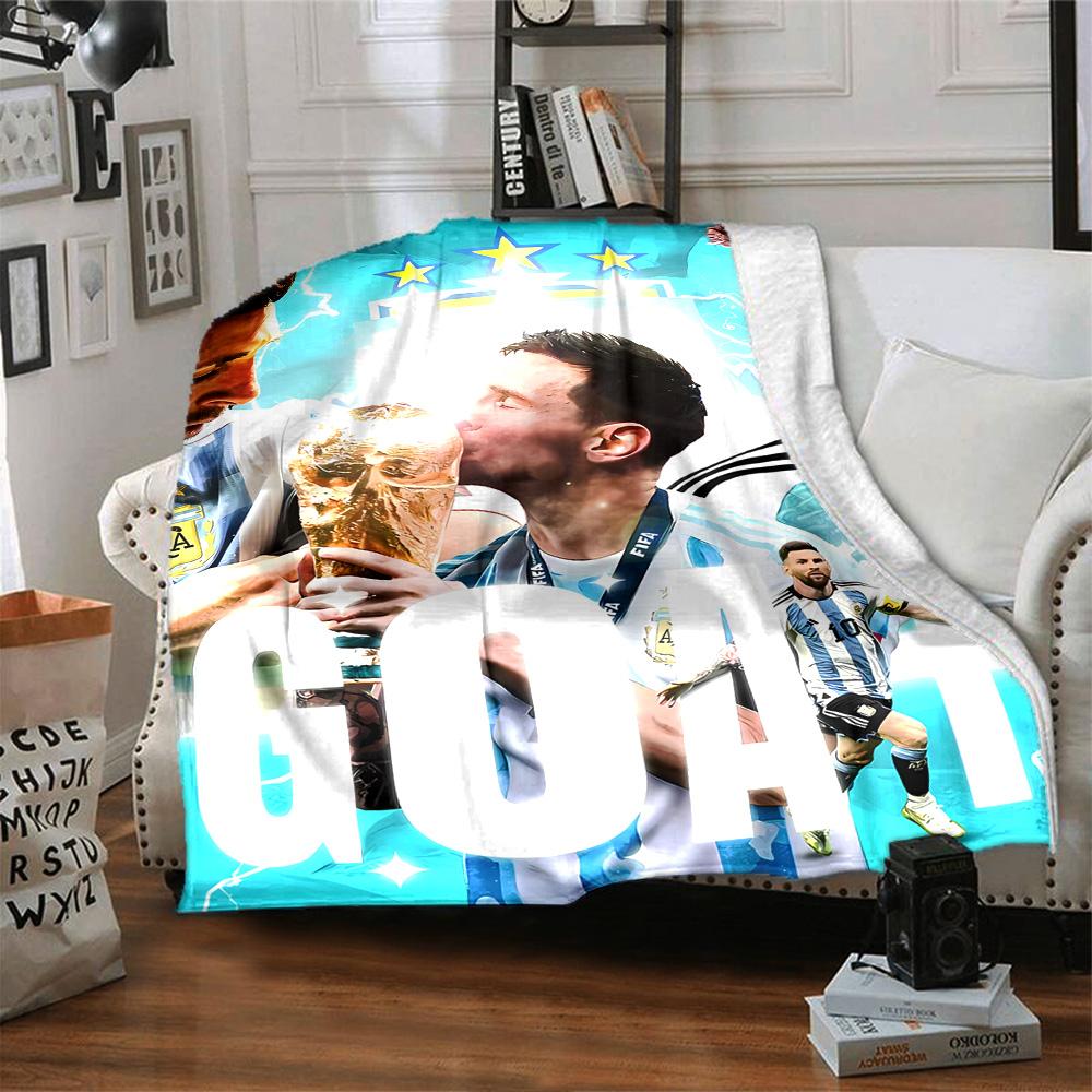 Argentina World Champions Celebration Blanket Soft Warm Cozy Suitable for Chair Couch Bed All-Season Use Playful Design Gifts For Family Or Friends