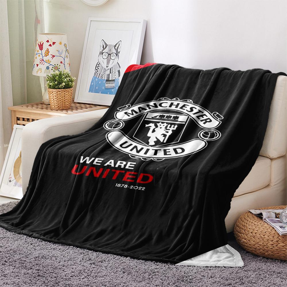 1PC Manchester Unitedaa Print Flannel Blanket, High quality Comfortable for All Seasons, Home Decor, Warmth and Comfort, Perfect for Christmas Gifts