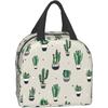 Lunch Bag Green Cute Cactus Reusable Water-Resistant Cooler Lunch Tote Box, Boys Girls Cute Container Lunch Bag School Office