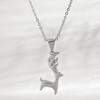 Korean-Style Gold-Plated Elk Pendant Clavicle Necklace - Sweet Christmas Gift