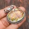 Charming Golden Rutile Gemstone Handmade 925 Sterling Silver Jewelry Pendant