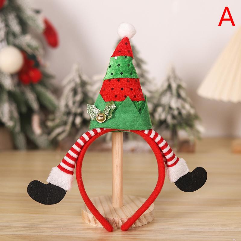 Рождественская повязка на голову для детей и взрослых, оленьи рога, ножка Санта-Клауса, рождественская елка, аксессуары для волос, детский реквизит 2025 года, рождественские украшения