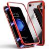 Case for iPhone SE 2022 - Phonillico - Red Magnetic Case - 360 Protection - Tempered Glass - Metal
