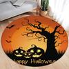 Halloween Cute White Elf Ghost Pumpkin Black Non-Slip Doormat for Party Home Decor Living Room Sofa Bedside Rugs Floor Mat