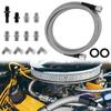 70” Flexible SS Braided Transmission Cooler Lines Kit 6AN For GM 4L60E 4L80E