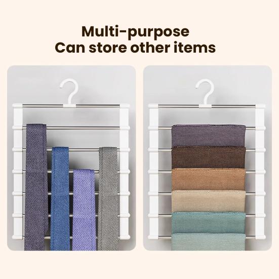 Многоярусная вешалка для брюк из нержавеющей стали, вешалка для брюк, вращающийся на 360 градусов крючок, складная конструкция, брюки