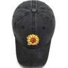 Sunflower Print Cotton Baseball Cap, Floral Pattern Distressed Sport Hat With Adjustable Closure, Sun Protection Peaked Cap