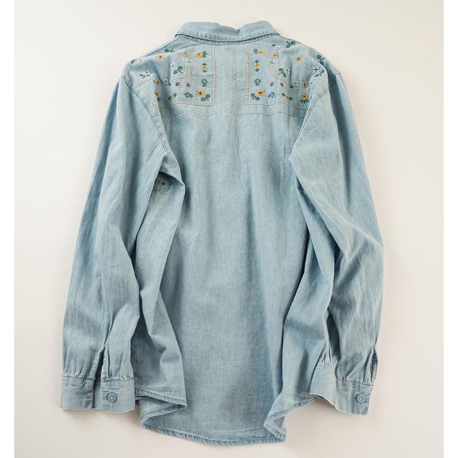 Вышитые рубашки с длинным рукавом из выстиранного денима с лацканами для женщин, весна-осень, новая японская художественная милая однобортная рубашка с вышивкой