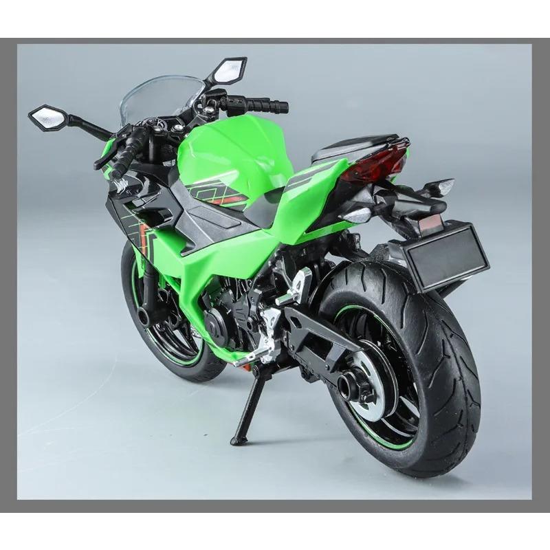 1/12 Kawasakis Ninja 400 Racing Cross-country Motorcycle Model Metal Street Motorcycle Collection Sound and Light Gift
